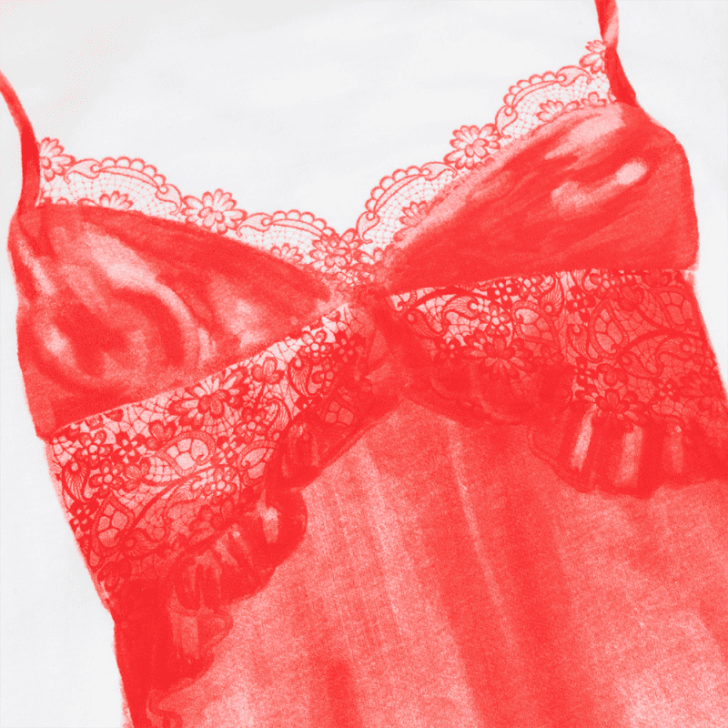 RedLingerieTee Detail02